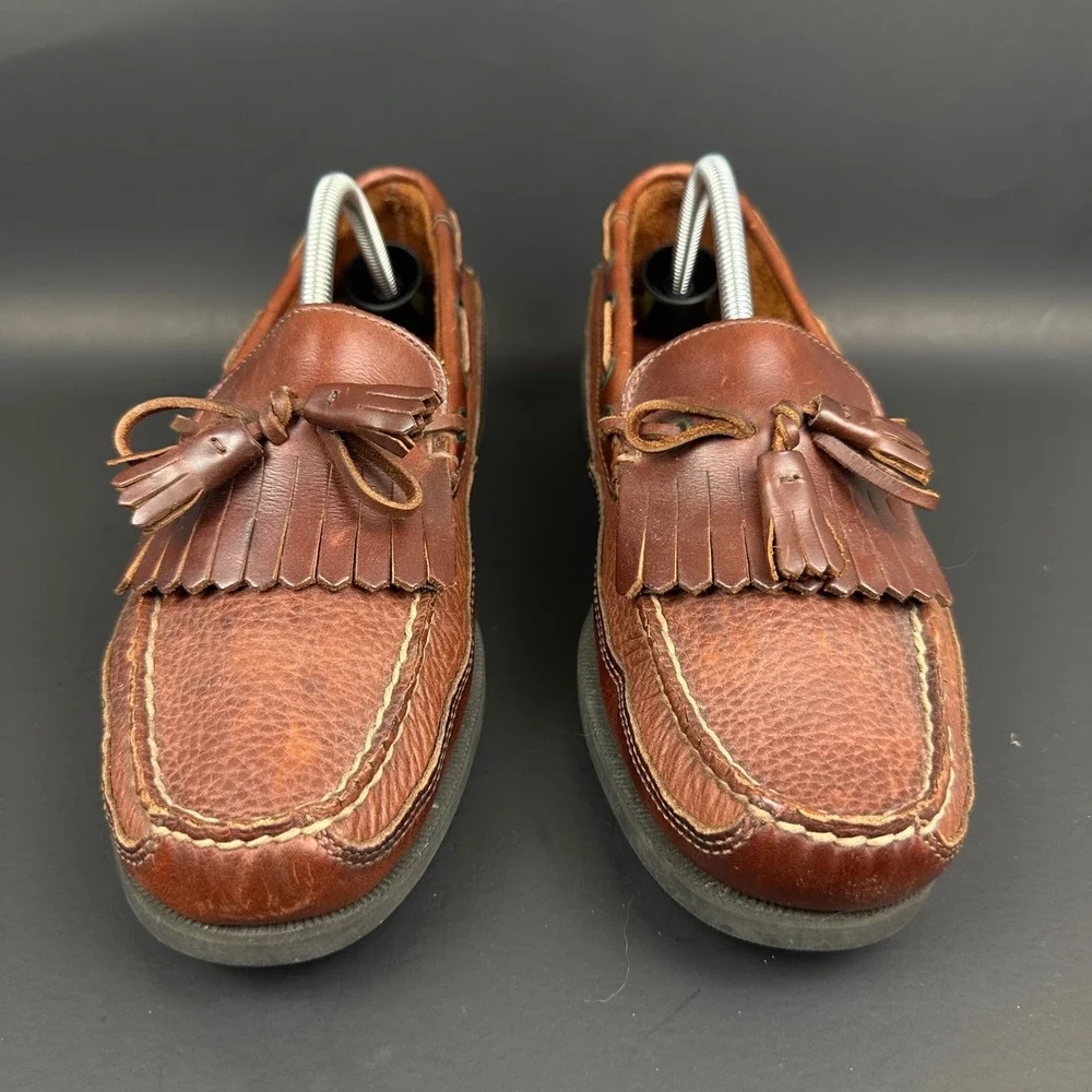 Sperry Top-Sider Brown Leather Kiltie Tassel Loafers Mens 10 M Boat Shoes Preppy